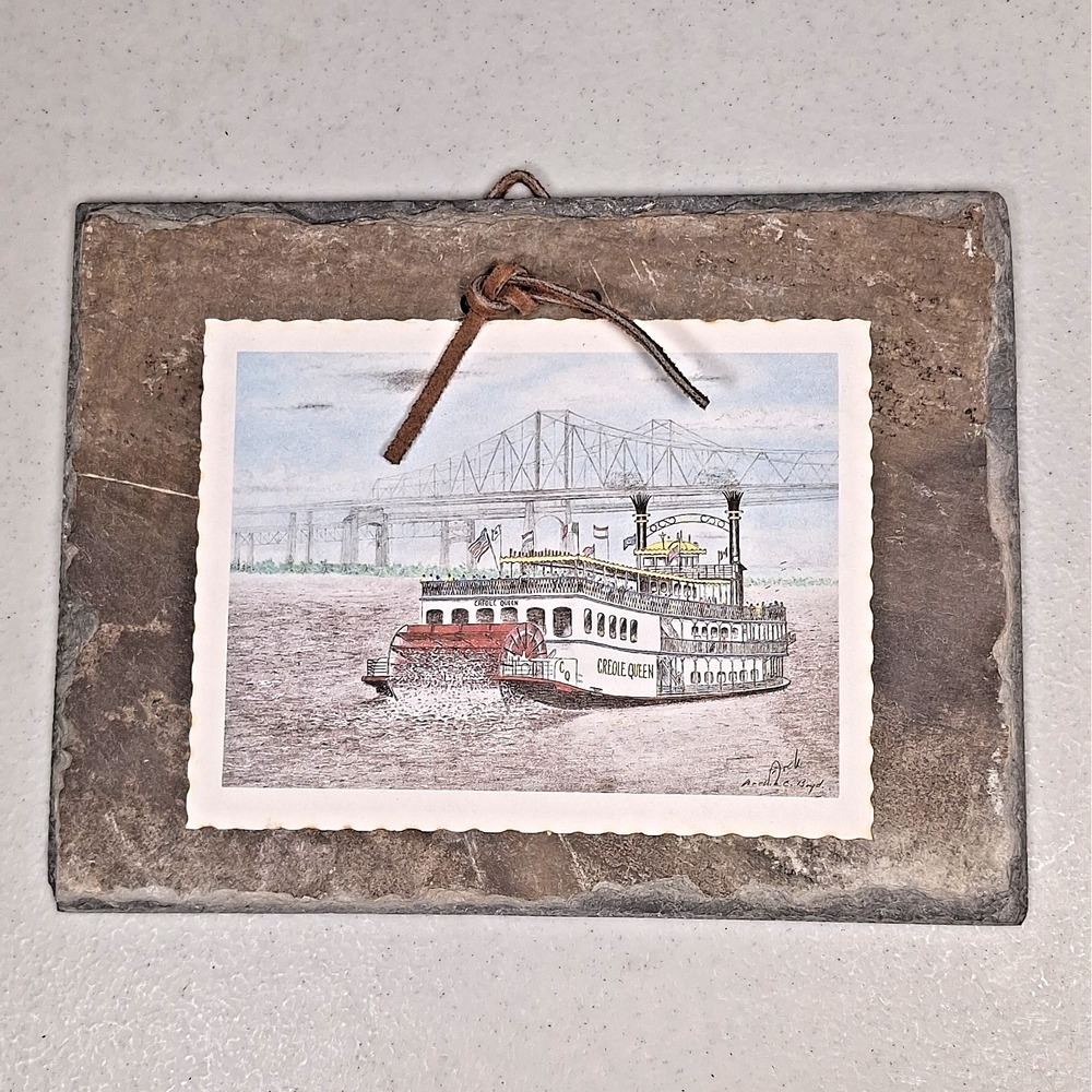 Archie Boyd New Orleans Roofing Slate Tile Wall Art Paddlewheeler Creole Queen